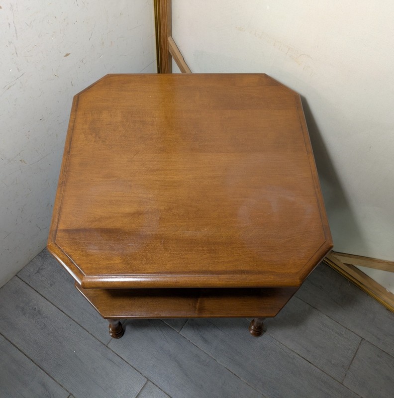 Vintage Heywood Wakefield Solid Maple Wood Colonial 2-Tier Side Table MCM B29 gallery