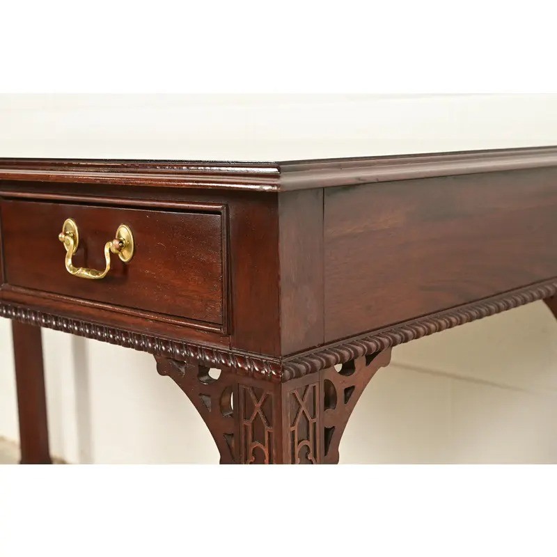 Councill Chippendale Carved Mahogany Writing Desk or Console Table gallery
