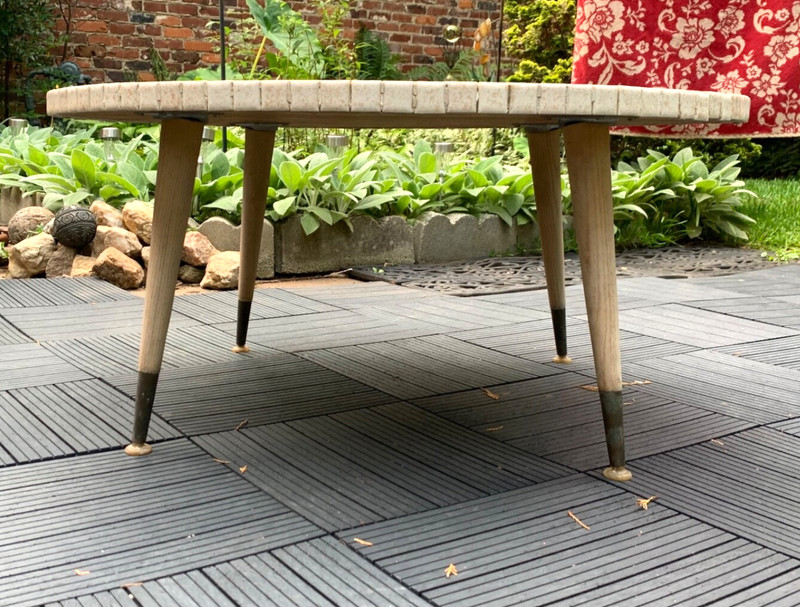 1960s MCM Atomic Mosaic Tile Coffee Table 32" gallery
