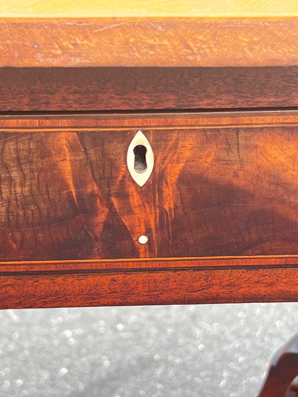 Antique George III Mahogany Two Drawer Drop Leaf Sofa Table c. Late 1700s gallery