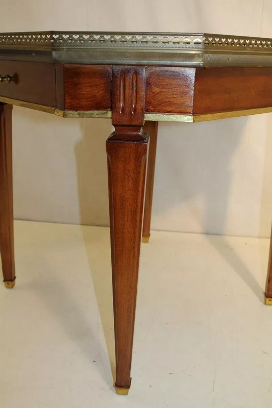 Great Directoire Walnut Octagonal Top End Side Table, One Drawer gallery