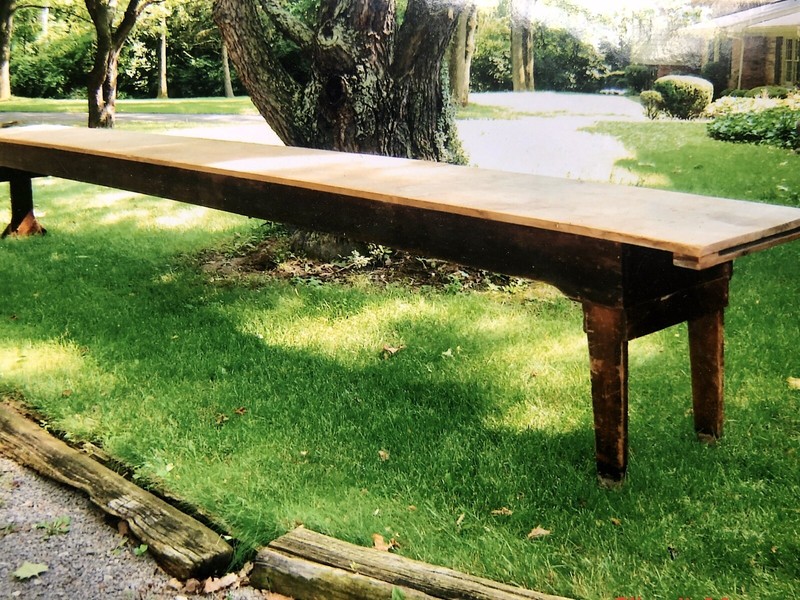 Antique Rare Shaker Work Table, 20 Feet Long