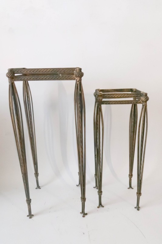 Vintage Set of 2 Metal Accent Table