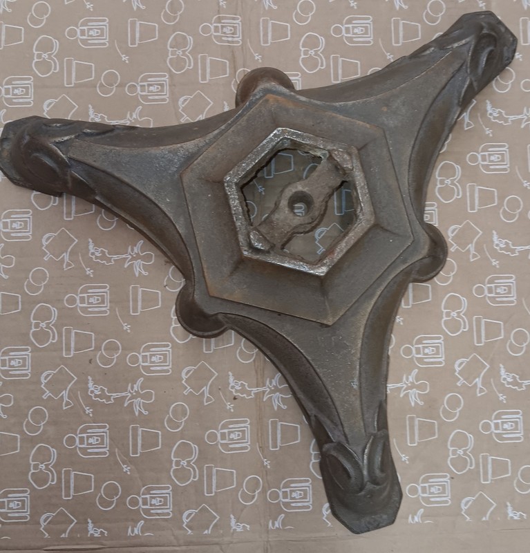 Antique Saloon, Bar, Bistro, 3-Legged Cast Iron Table Base, Early 1900s gallery