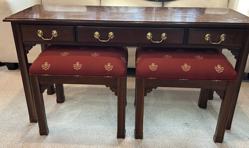 Harden Solid Cherry Sofa Consol Table & Bench Stool Set 52" gallery