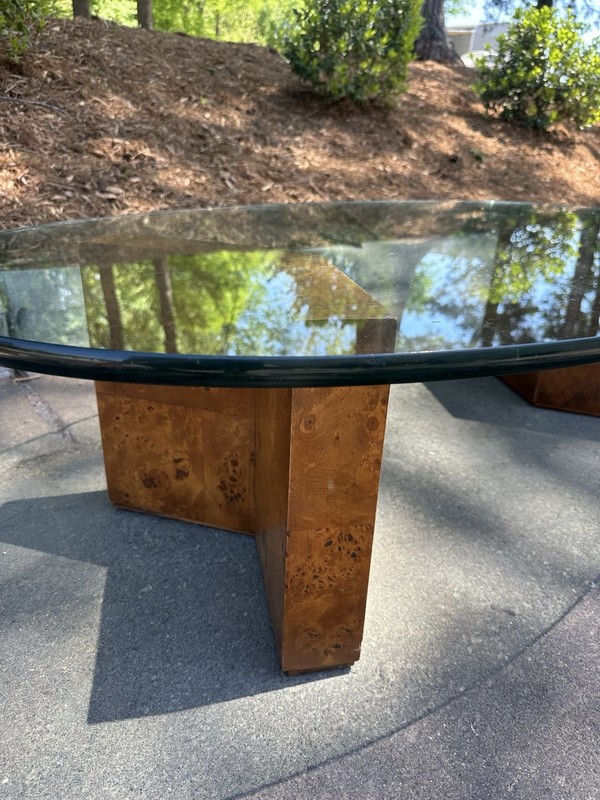 Milo Baughman Burl Wood Coffee Table Vintage Rare gallery