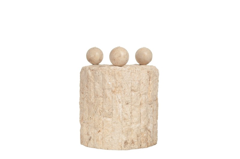 1980’s PostModern Tessellated Mactan Table Stone Magnussen Ponte plant stand gallery