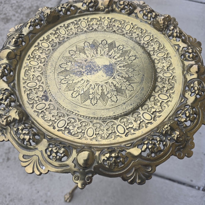 Victorian Style Brass Plated Calling Card Stand Plant Bradley Hubbard? Cast gallery
