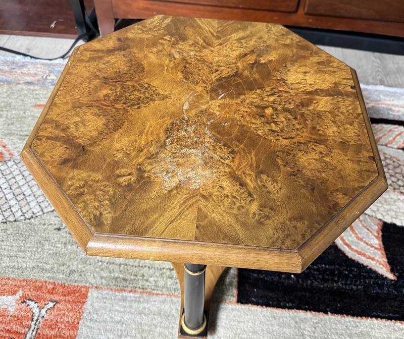 Baker Furniture Neoclassical Burled Walnut Tea Table gallery