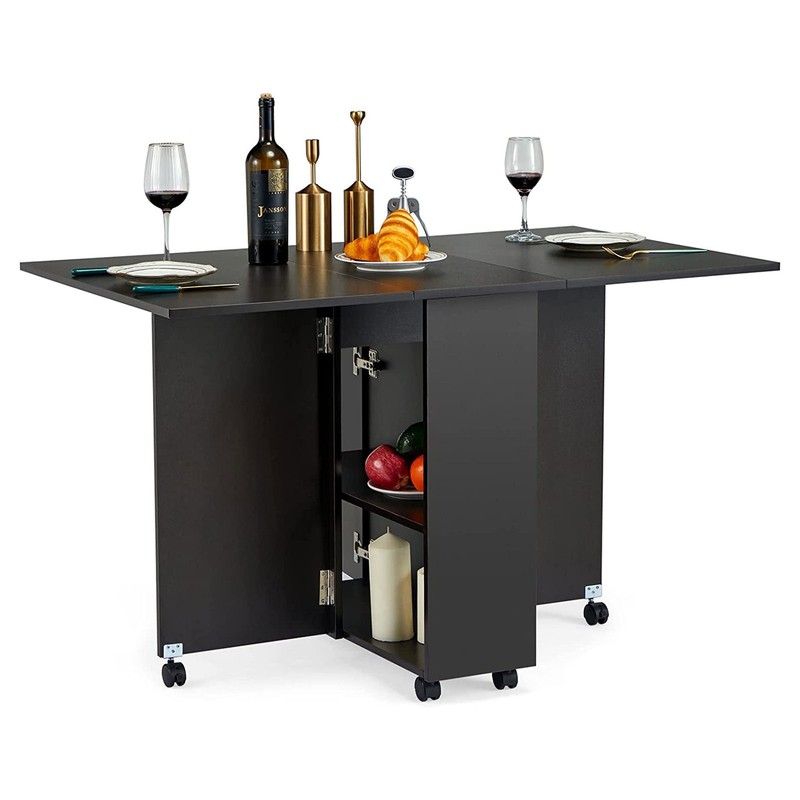 JOMEED Folding Dining Kitchen Table with Drawer and 2-Layer Shelf (For Parts) gallery