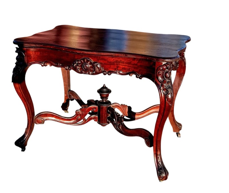 Antique Victorian Rococo Revival Center Table John Henry Belter gallery