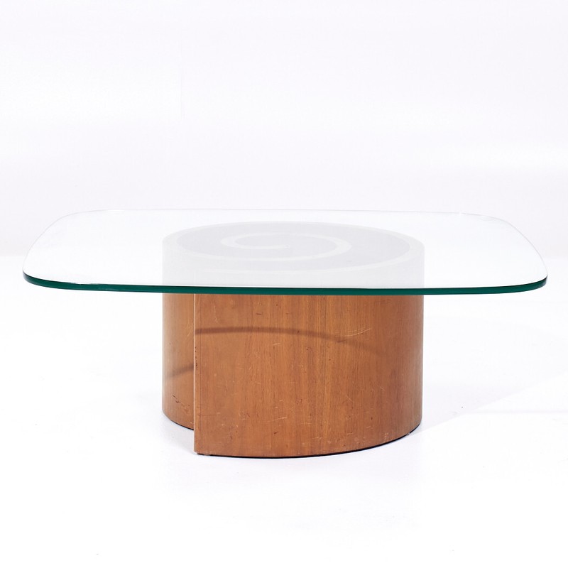 Vladimir Kagan Mid Century Walnut Snail Coffee Table gallery