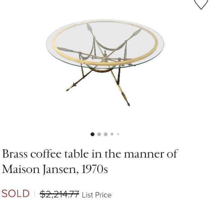 Classical Brass Jansen Style Coffee Table 1970 & 2 End Tables from Spain gallery