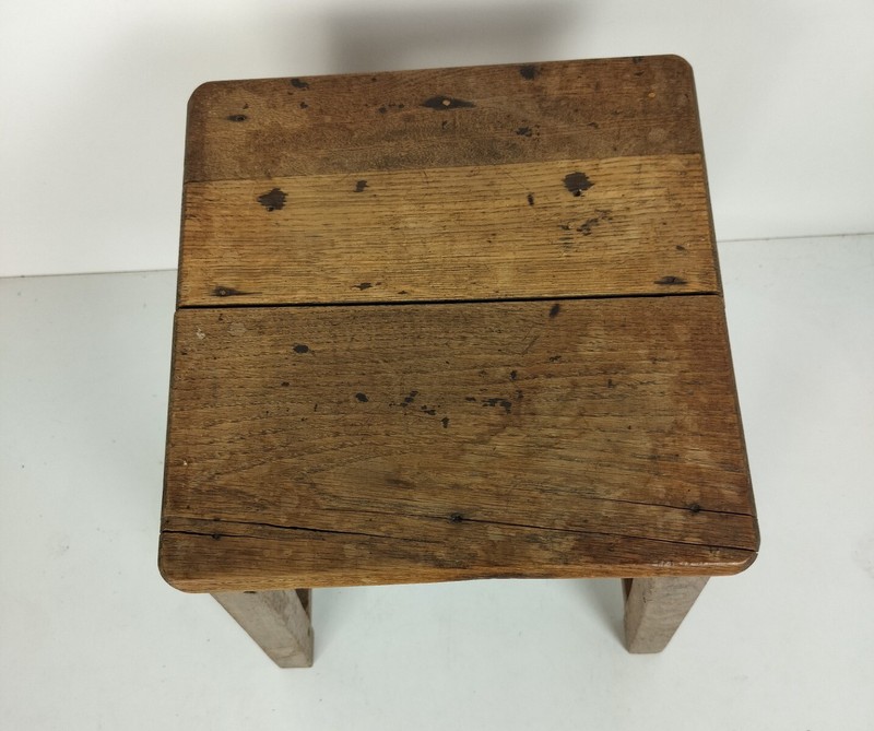 Funky Antique Small Low Table wood Rustic Plant stand Side Table Pedestal Stool gallery