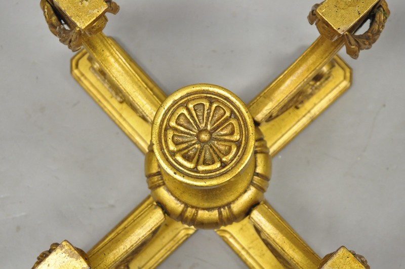 Vintage Italian Hollywood Regency Gold Gilt Metal Double Pedestal Coffee Table gallery