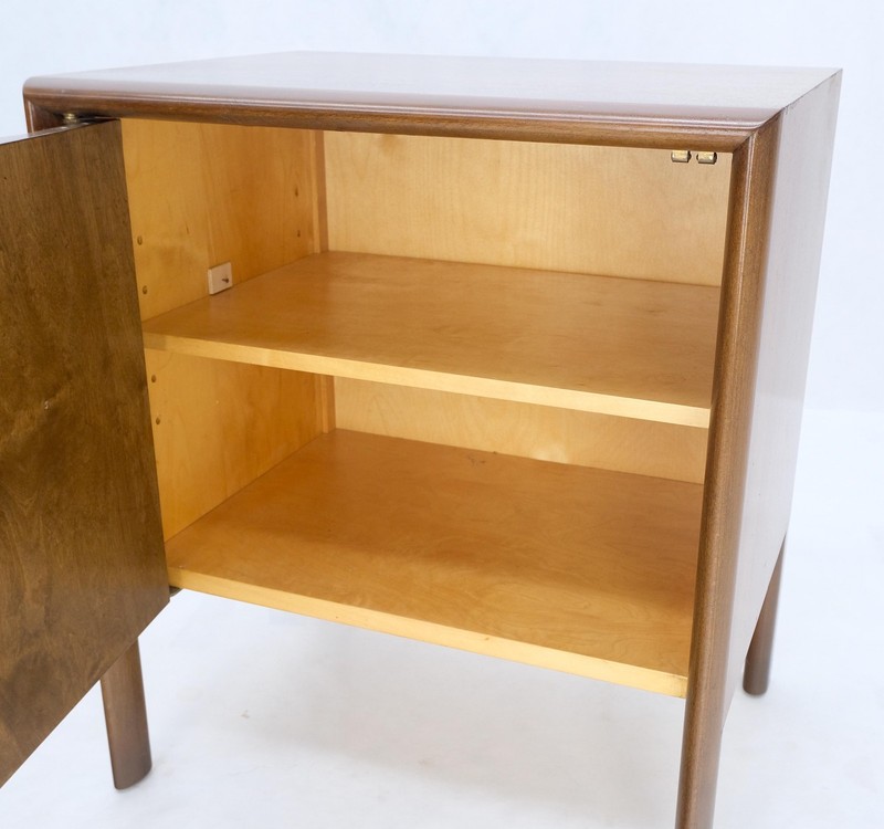 Pair Swedish Walnut Birch Int Block Front Door End Side Tables Night Stands Mint gallery
