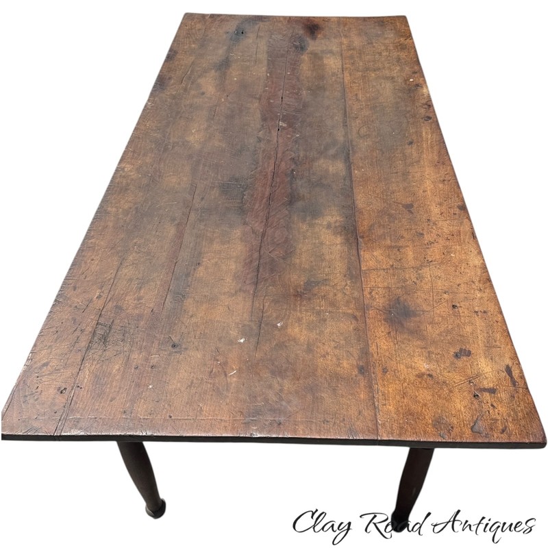 Antique 3 drawer walnut farm table harvest tavern sheraton 1810 PA patina great gallery