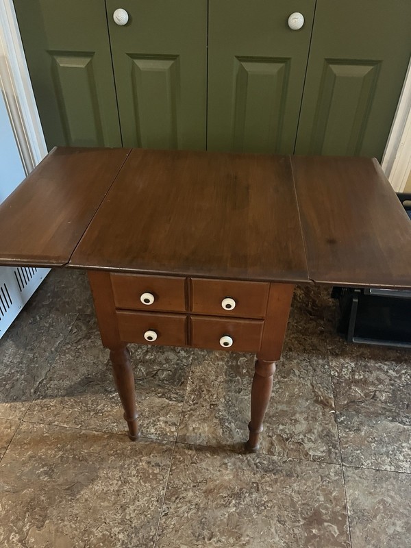 Vintage Double Drop-leaf Table. Solid Wood Construction. Original Finish. gallery