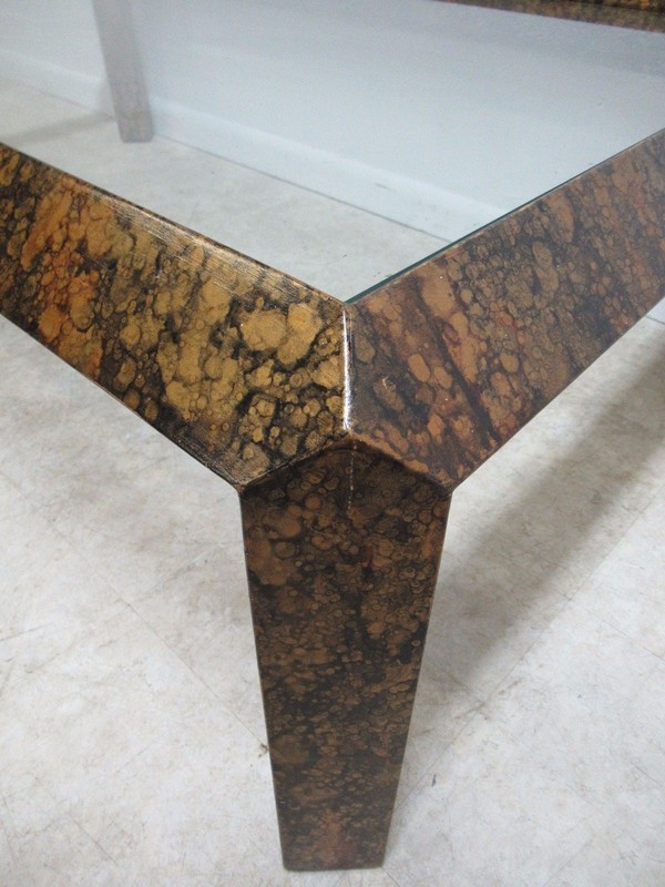 Vintage Mid Century Faux Tortoise Shell Regency Coffee Table gallery
