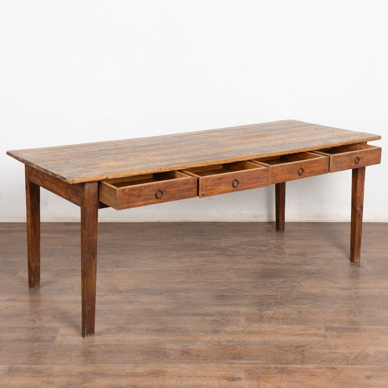 Rustic 19th Century Swedish Work Table Console with Four Drawers gallery