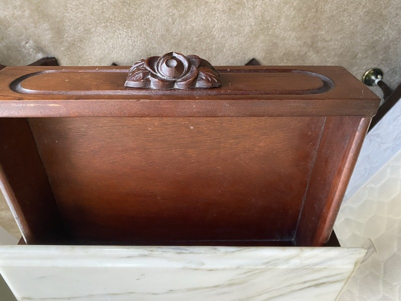 Italian Marble, Rosewood Lyre Side Tables by Thomas Seymour of Boston, Mass. gallery