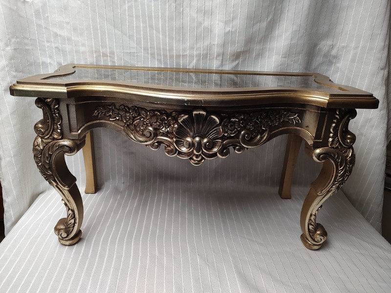 Hollywood Regency Accent Table Florentine/Scirocco Mirrored Top