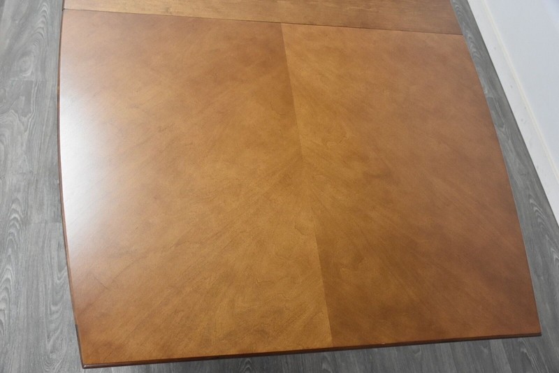 Walnut and Brass Mid Century Modern Dining Table gallery