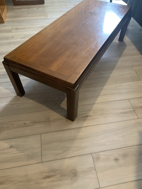 Vintage Lane Mid Century Modern Rectangular Walnut Wood Coffee Table 49 In Long gallery