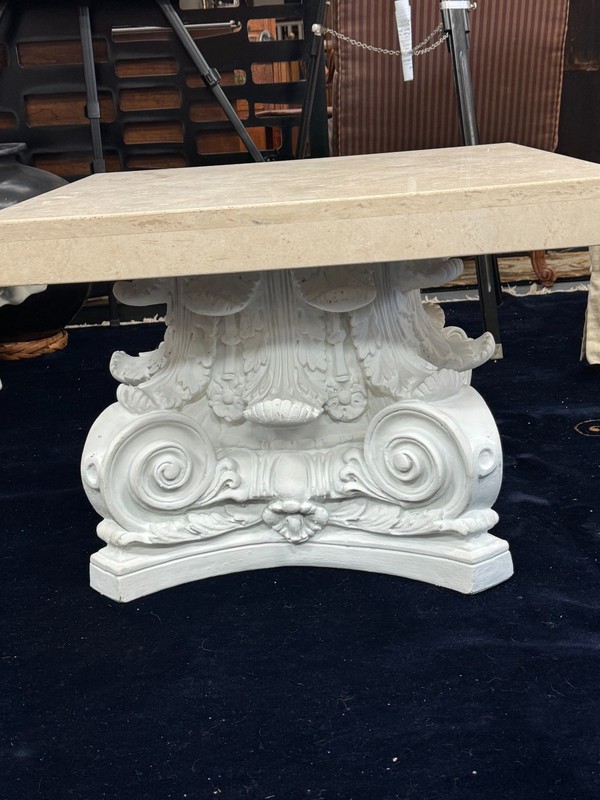 Neoclassical-Style Cast Iron Stone Occasional Coffee Table gallery