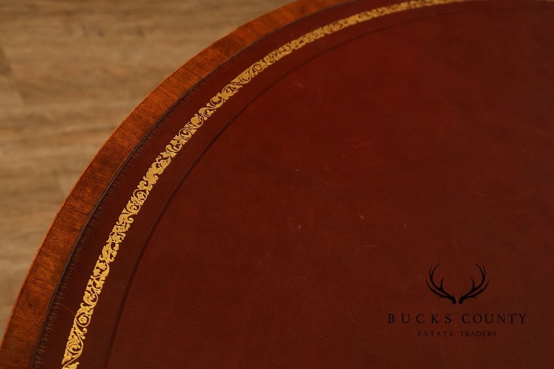 Kittinger Leather Top Round Rent Table With Drawers T295 gallery