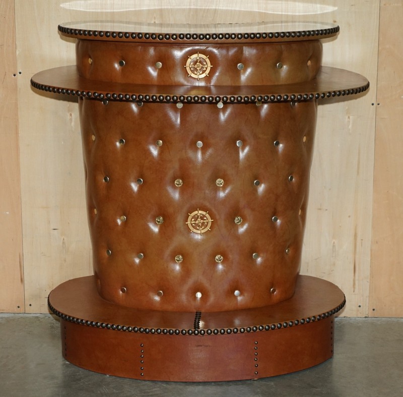 LOVELY VINTAGE MID CENTURY MODERN LEATHER STYLE CLAD HOME COCKTAIL BAR & STOOLS gallery