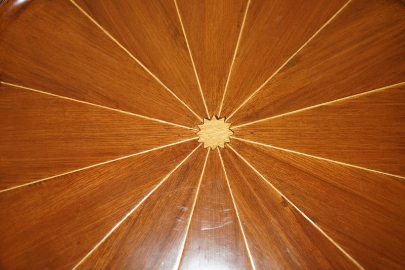 A MUST SEE VINTAGE ORNATELY HAND CARVED TRIPOD SIDE TABLE IN SATINWOOD & WALNUT gallery