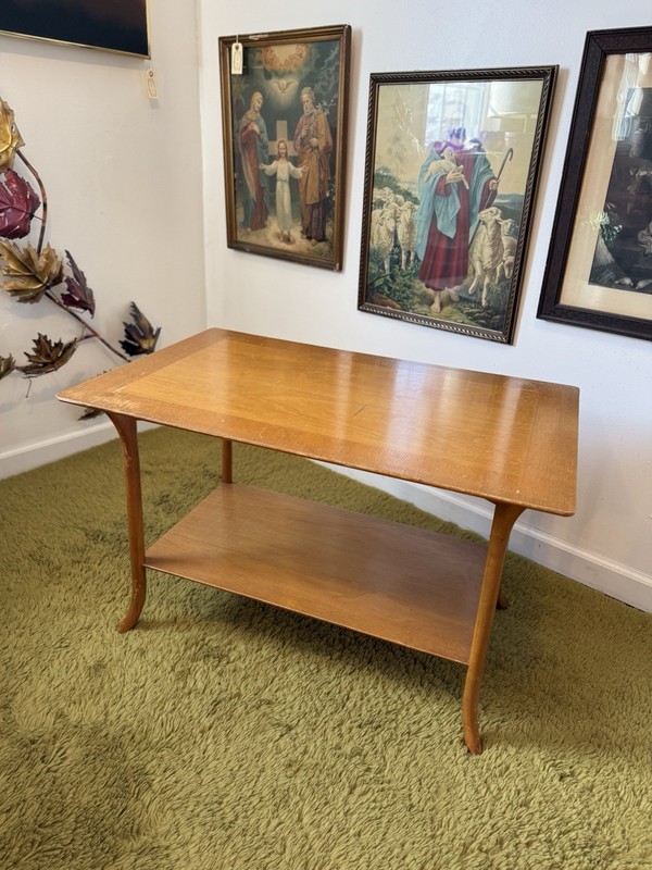 Mid Century Modern End Table Side Table w/ Shelf T.H. Robsjohn Gibbings