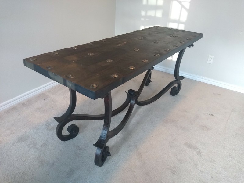 Exquisite reclaimed wood Table with iron details