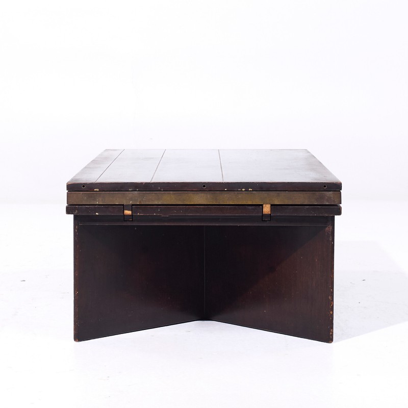 Edward Wormley for Dunbar #5427 Mahogany, Brass & Murano Glass Tile Coffee Table gallery