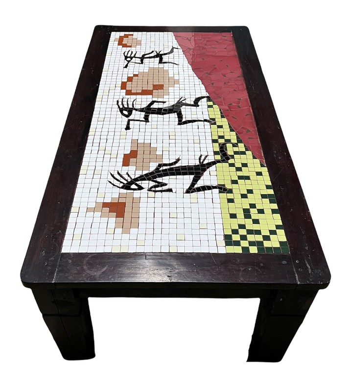 Antique Kokopelli Southwestern Native American Mosaic Tile Coffee Table gallery