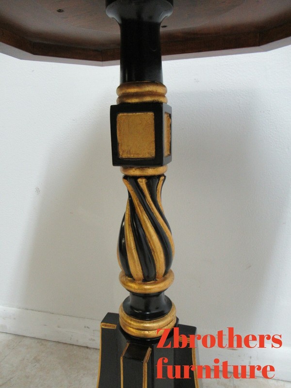 Sunburst Mahogany Pedestal End Table Custom French Regency gallery