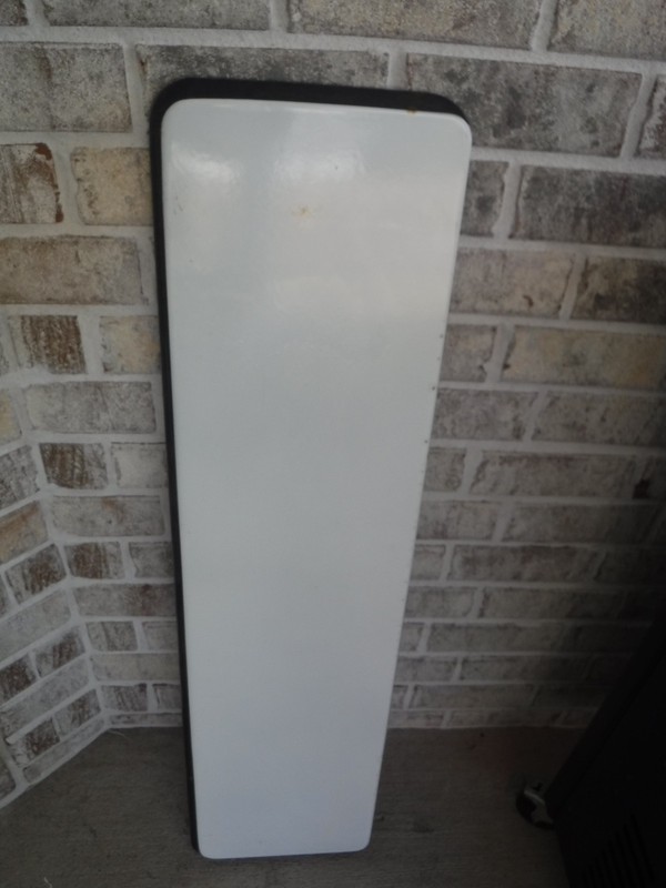 Vintage Porcelain Enamel Top Table Slide Outs Black & White leaf
