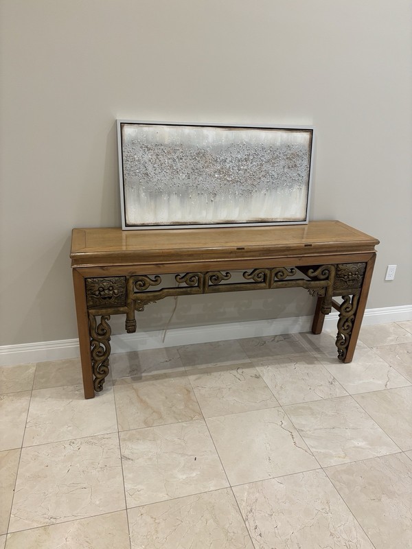 Vintage Faux Green Console Table