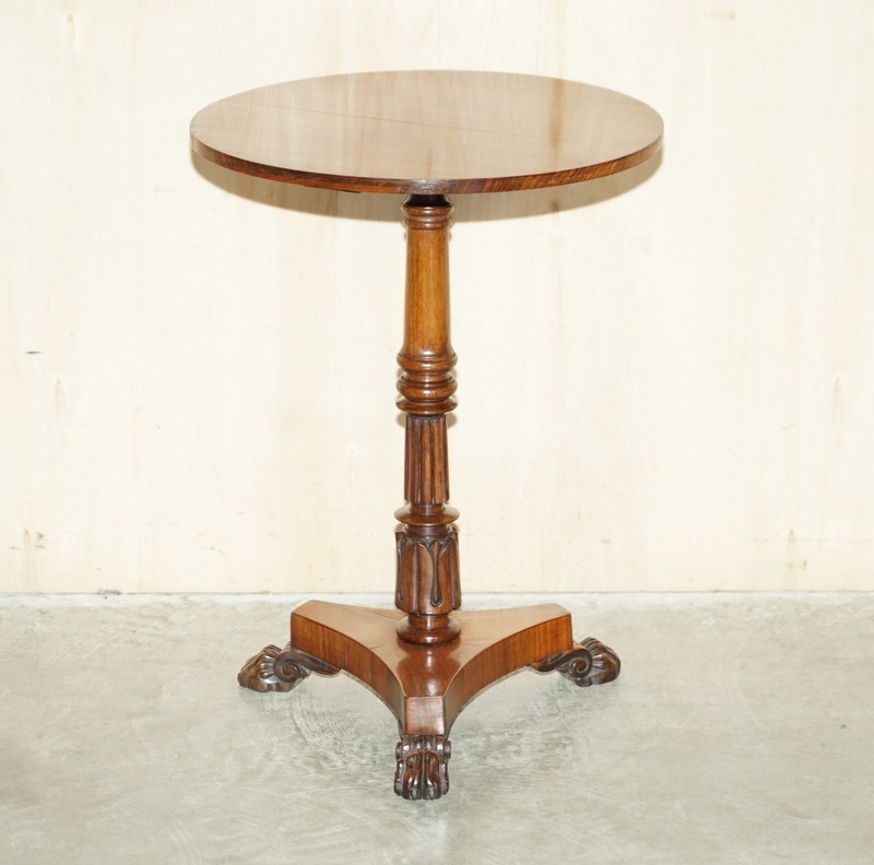 Important Antique Restored William IV 1830 Occasional Side End Wine Lamp Table gallery
