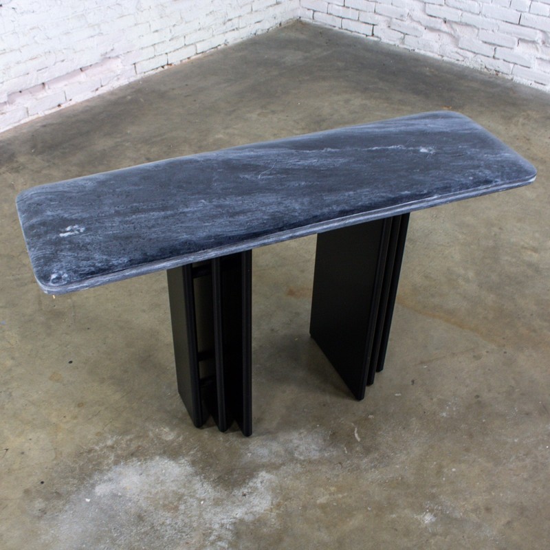 Scandinavian Post Modern Sofa Console Table Marble Top Bendixen Designs Denmark gallery