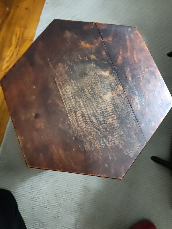 Antique Arts Crafts Table Plant Stand Mission Oak Wood Aprox 18"×16"×15" gallery