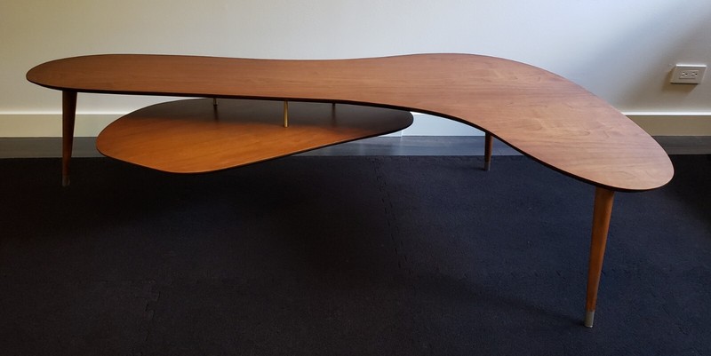 Rare Mid-Century Modern Biomorphic Tiered Coffee Table by James-Philip Co.