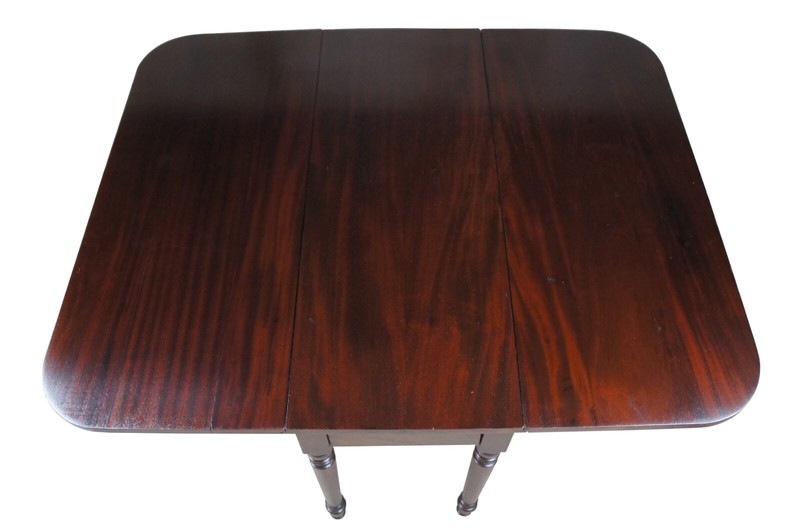 Antique American Sheraton Mahogany Drop Leaf Gate Leg Dining Table Console 46" gallery