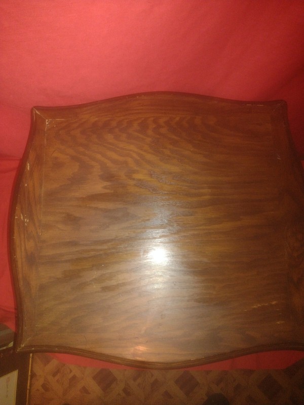 Vintage Brown Carved Legs End Table. gallery