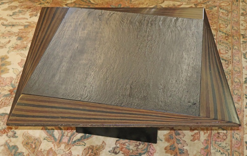 Italian Ebony and Slate Mid Century Coffee Table Attributed to Tobia Scarpa gallery