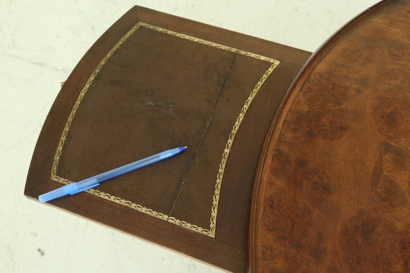 F48832EC: MASION JANSEN STYLE French Louis XVI Round Walnut Occasional Table gallery
