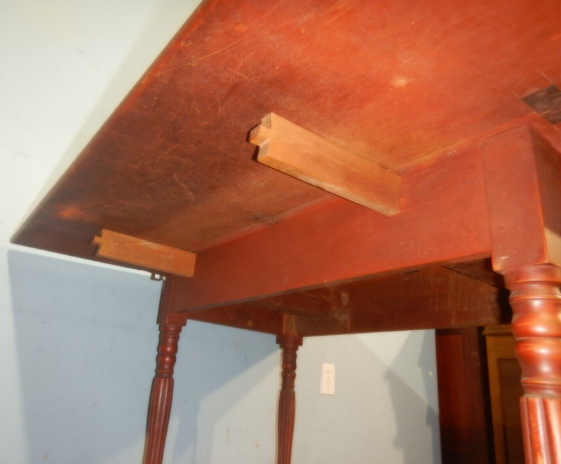 Original Red paint Maple Drop Leaf Dining Table Early 19th century gallery