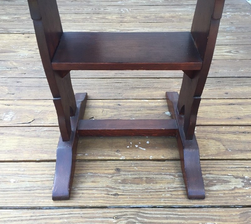 Antique Hand Made Trestle Style Side Table, Nice! gallery