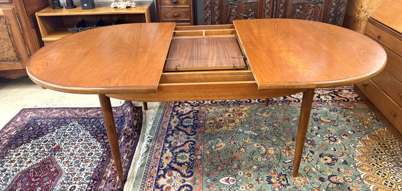 Mid Century G Plan Teak Butterfly Leaf Dining Table – Draw Leaf Oval Table gallery